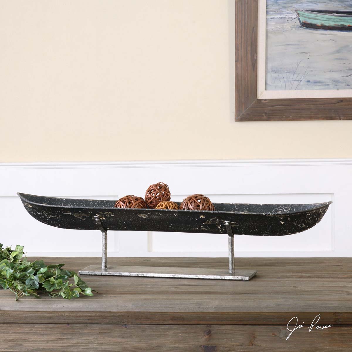 Uttermost River Boat Sculpture