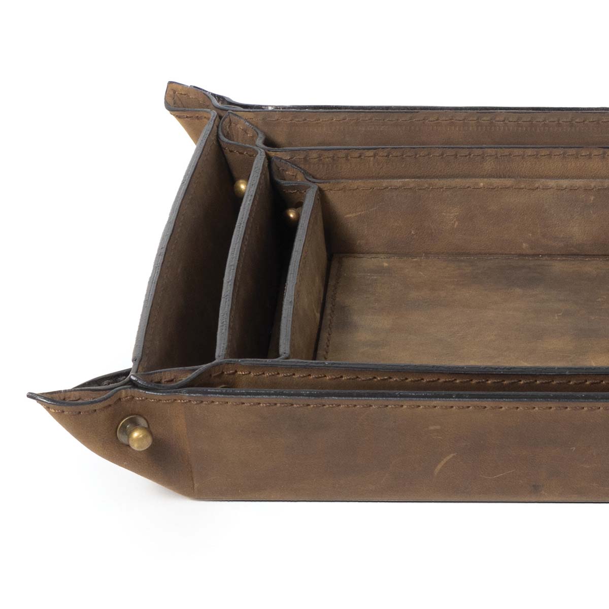 Regina Andrew Derby Leather Tray Set (Brown)