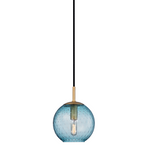 Hudson Valley Lighting Rousseau 6 1 Light Pendant Aged Brass - Blue