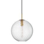 Hudson Valley Lighting Rousseau 14.25 1 Light Pendant Aged Brass - White