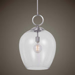 Uttermost Calix Nickel 1 Light Glass Pendant