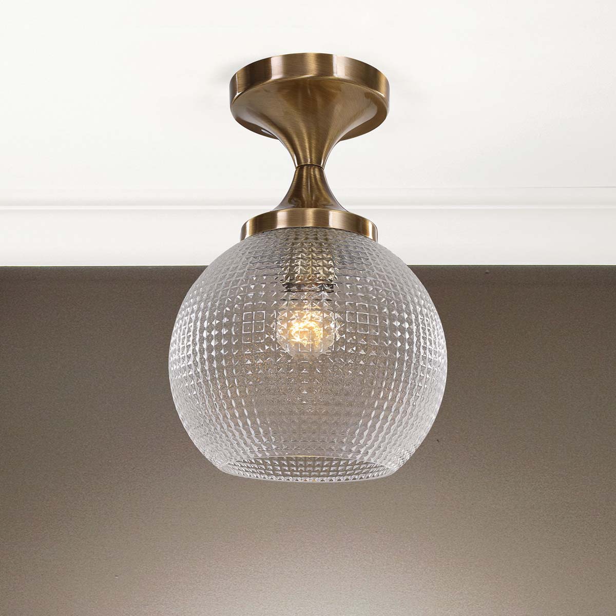 Uttermost Bolla 1 Light Pattern Glass Semi Flush Mount