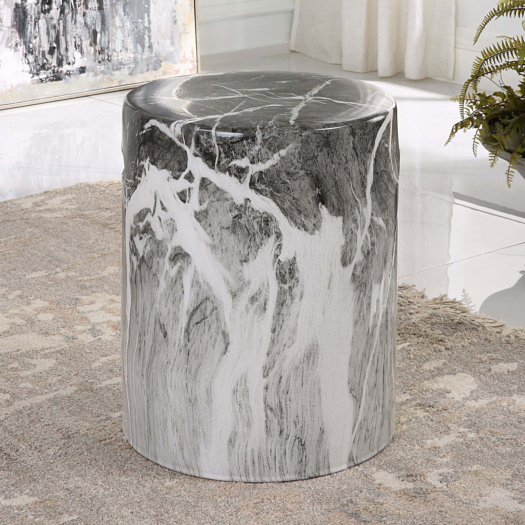 Uttermost Marvel Marbled Garden Stool