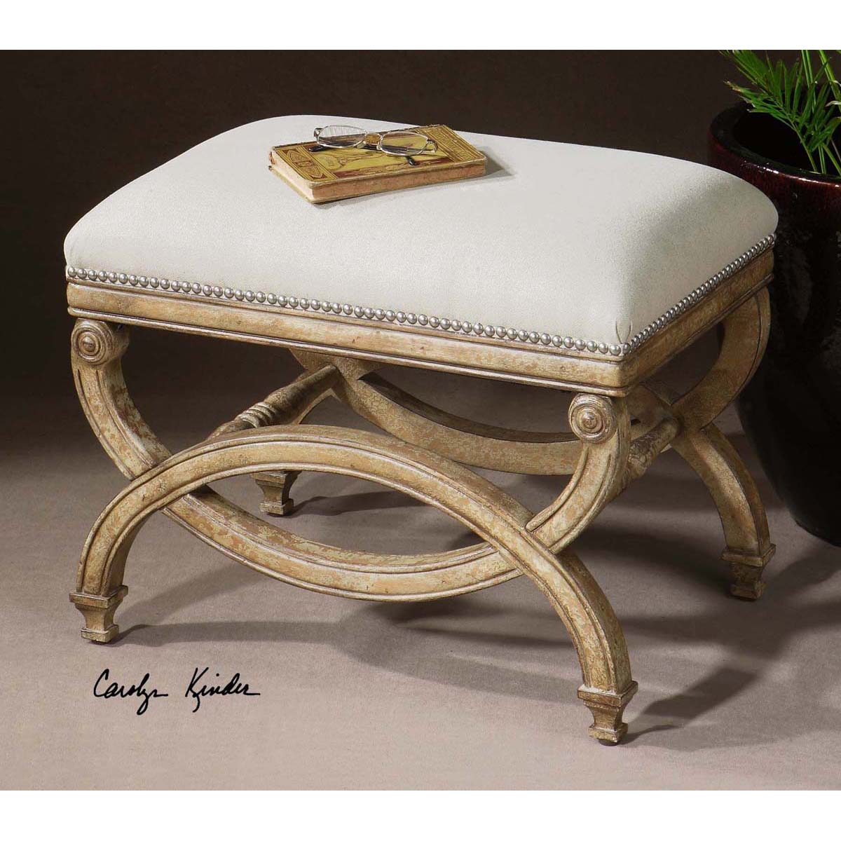 Uttermost Karline Natural Linen Small Bench