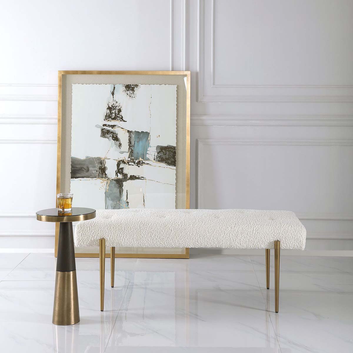 Uttermost Olivier White Bench