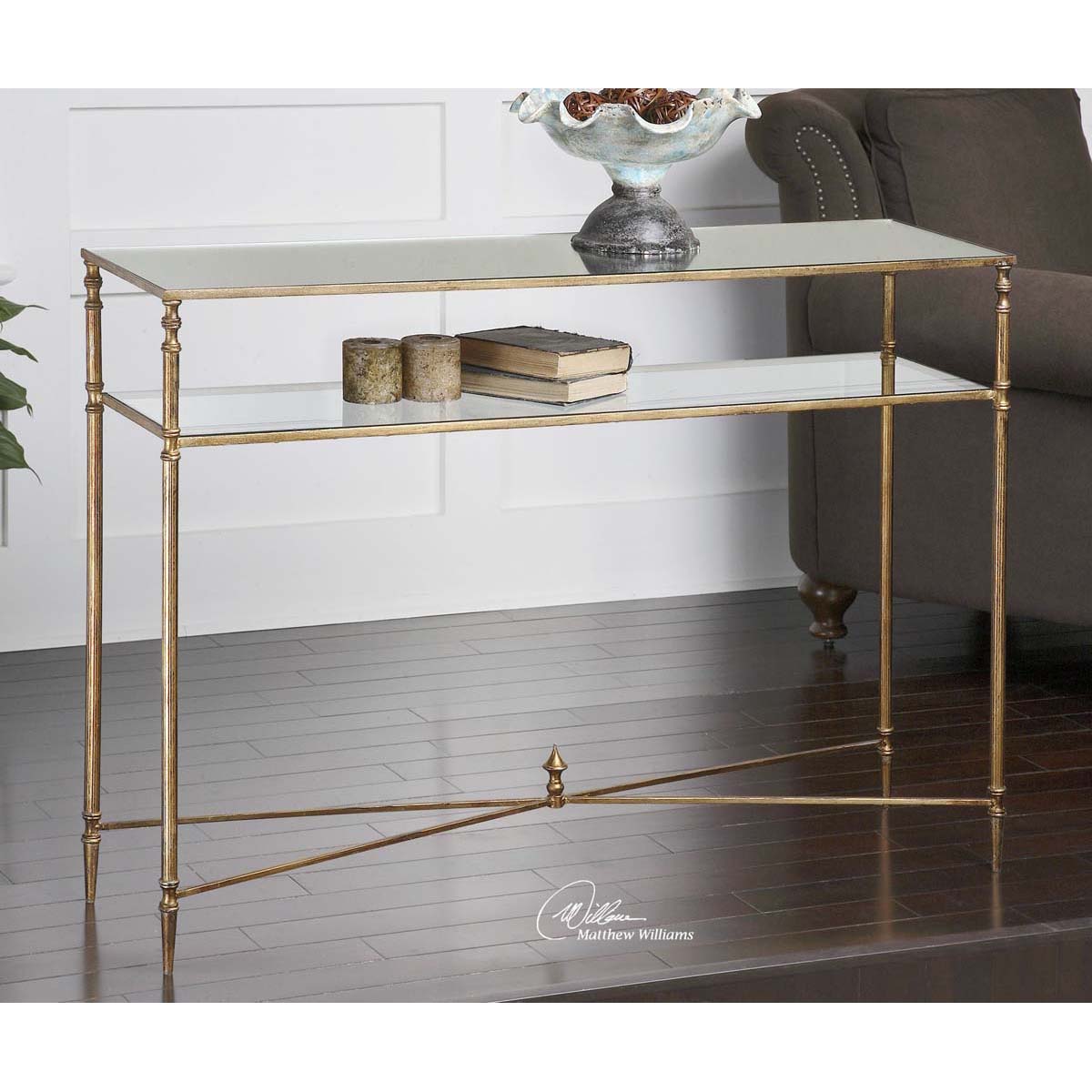 Uttermost Henzler Mirrored Glass Console Table