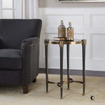 Uttermost Thora Brushed Black Accent Table