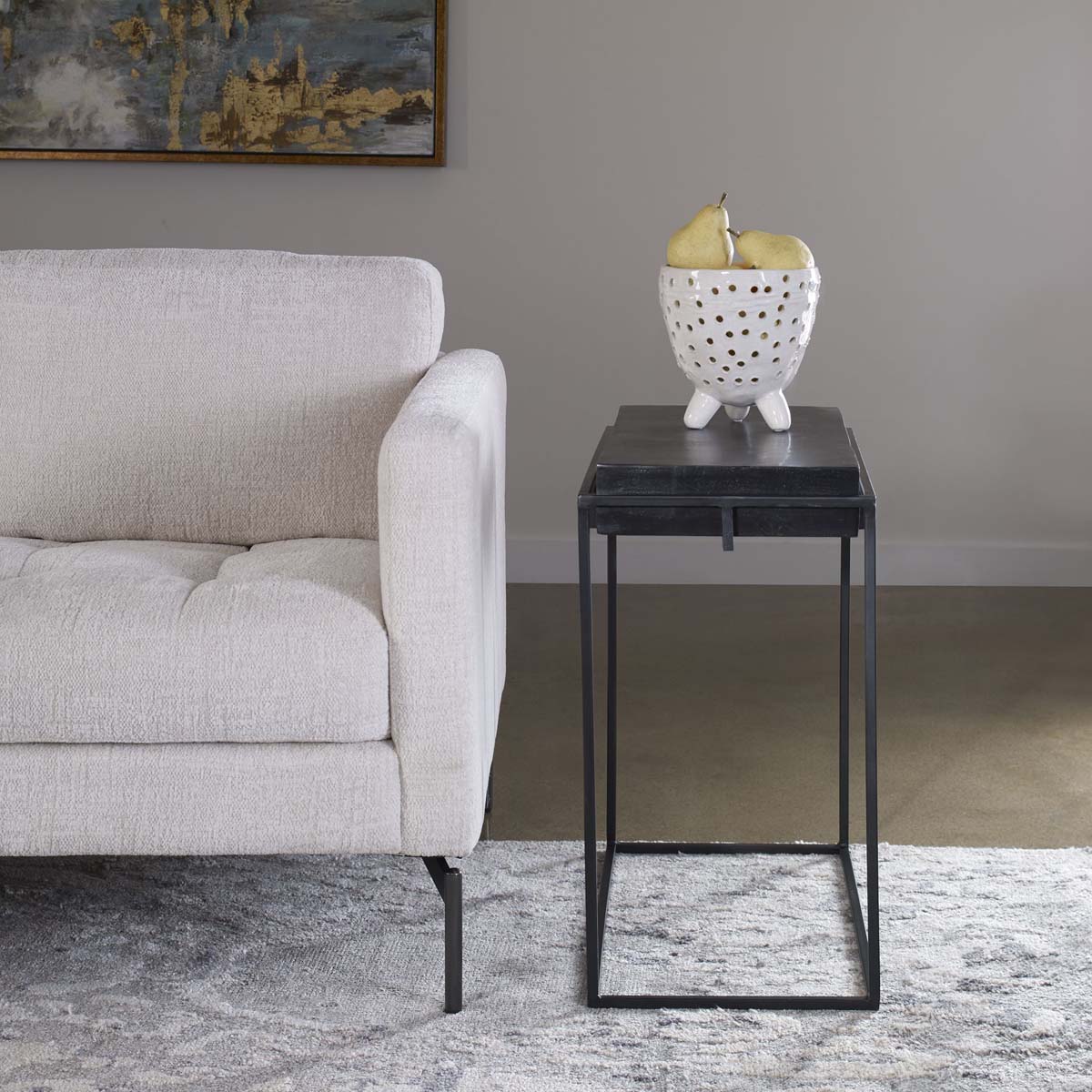 Uttermost Telone Modern Black Side Table