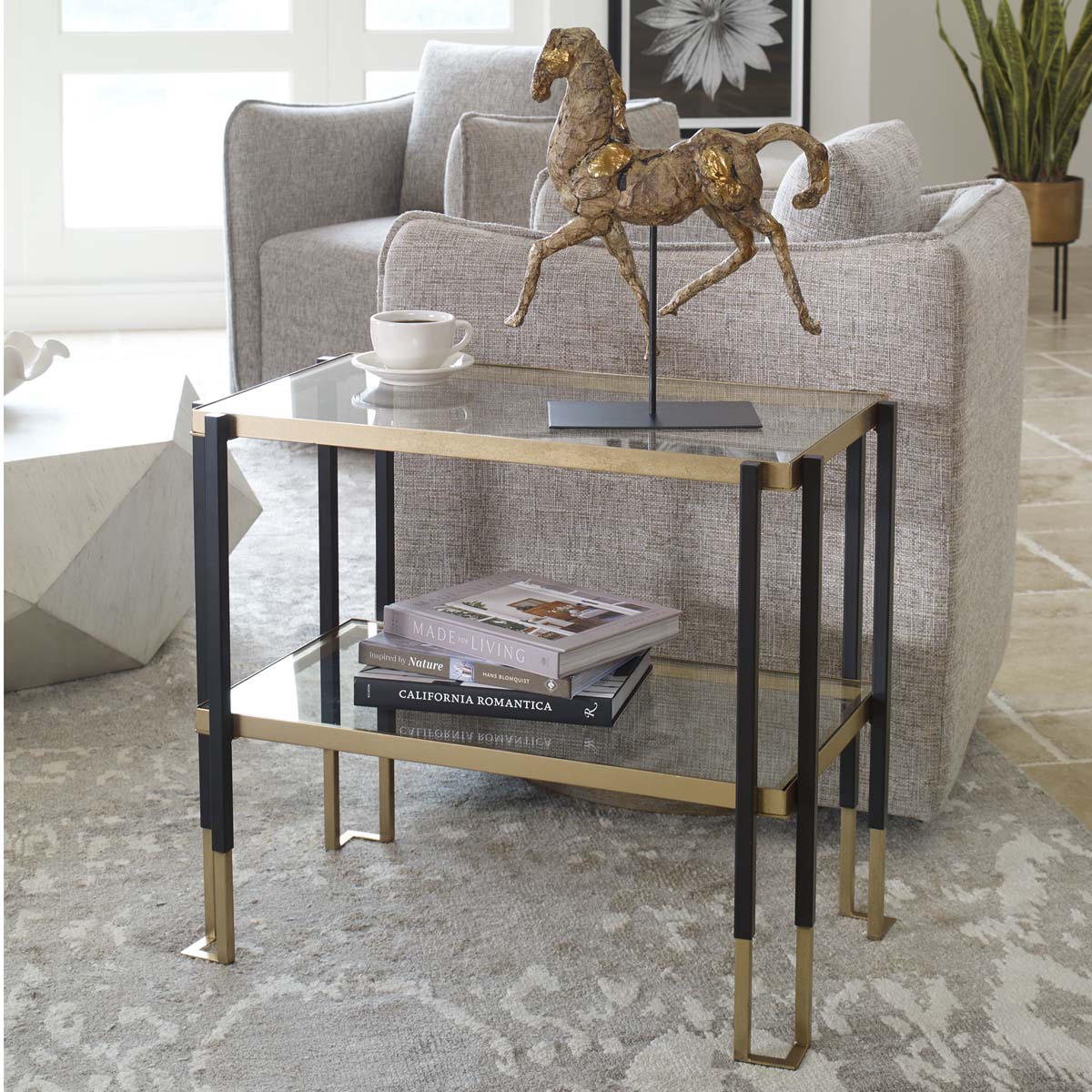 Uttermost Kentmore Glass Side Table