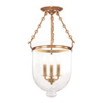 Hudson Valley Lighting Hampton 20.25" 3 Light Semi Flush Aged Brass - 253-AGB-C1 - Brown