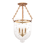 Hudson Valley Lighting Hampton 20.25" 3 Light Semi Flush Aged Brass - 253-AGB-C3 - Brown