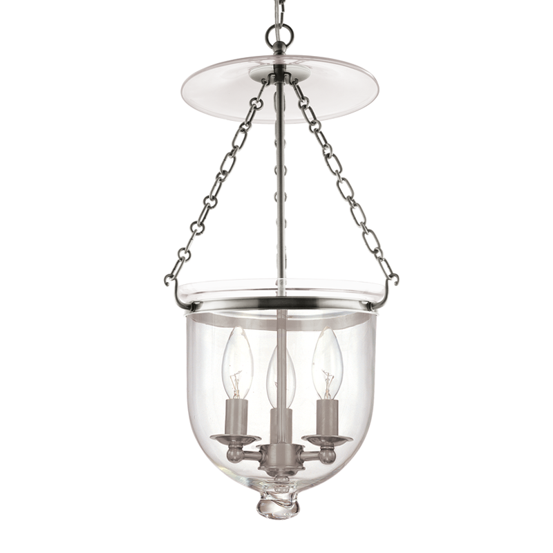 Hudson Valley Lighting Hampton 25" 3 Light Pendant Polished Nickel - 254-PN-C1 - Metallic