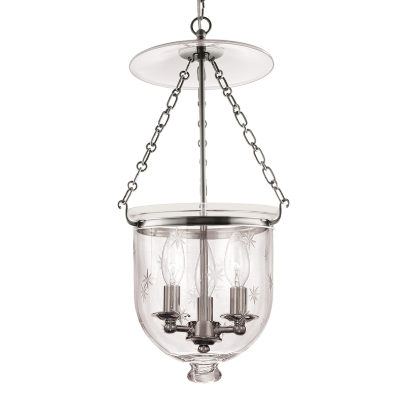 Hudson Valley Lighting Hampton 25" 3 Light Pendant Polished Nickel - 254-PN-C3 - Metallic