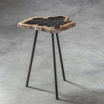 Uttermost Mircea Petrified Wood Accent Table