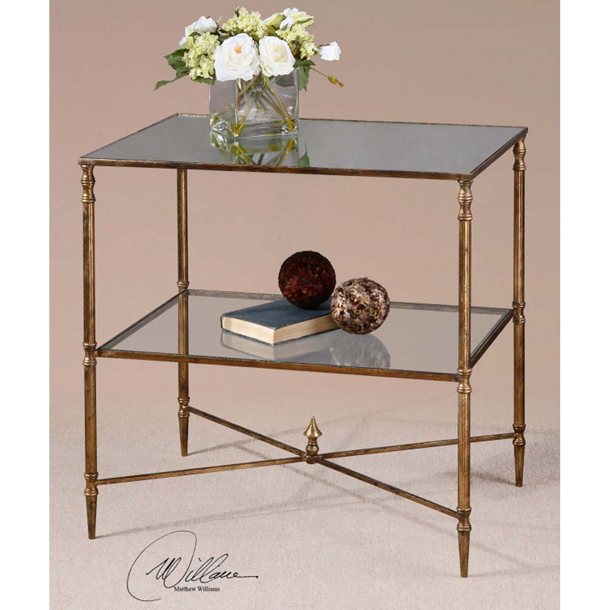 Uttermost Henzler Mirrored Glass Lamp Table