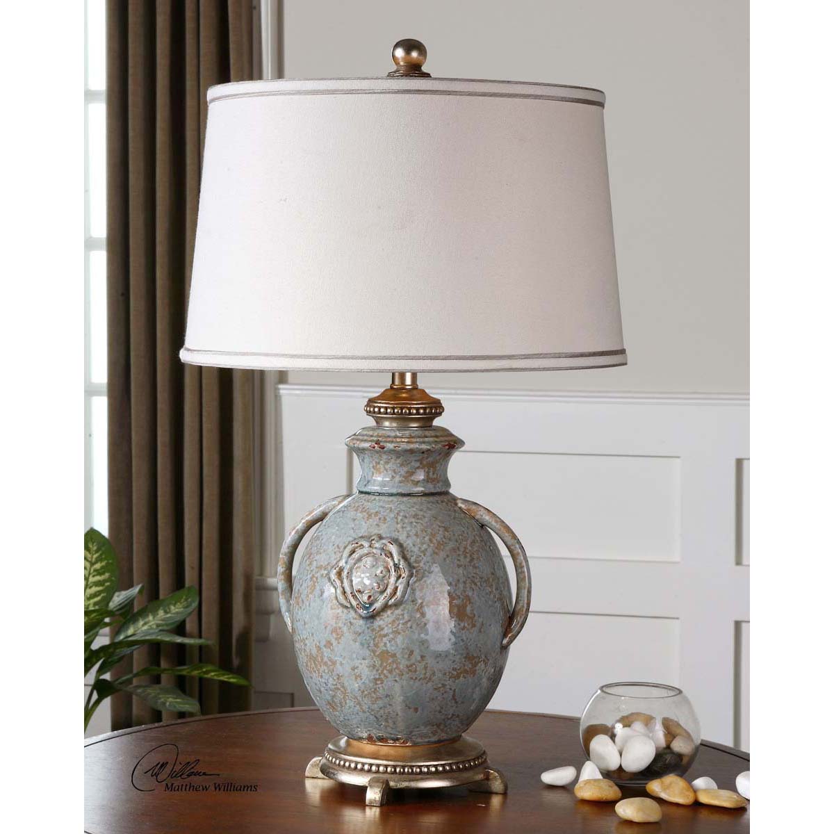 Uttermost Cancello Blue Glaze Lamp