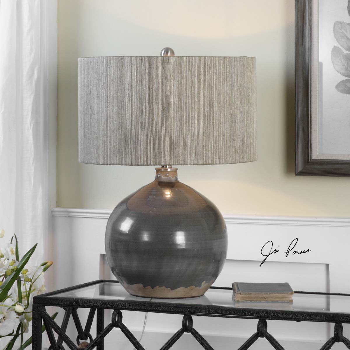 Uttermost Vardenis Gray Ceramic Lamp