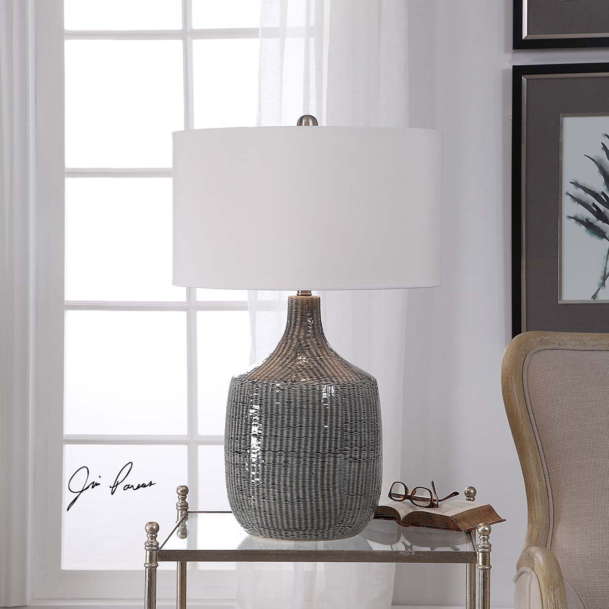 Uttermost Felipe Distressed Gray Table Lamp