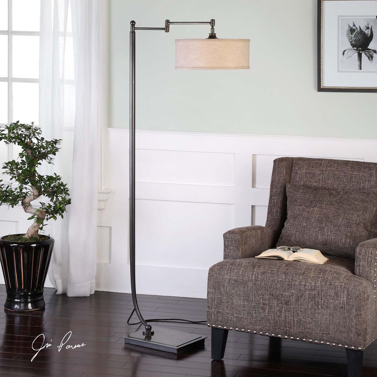 Uttermost Lamine Dark Bronze Floor Lamp