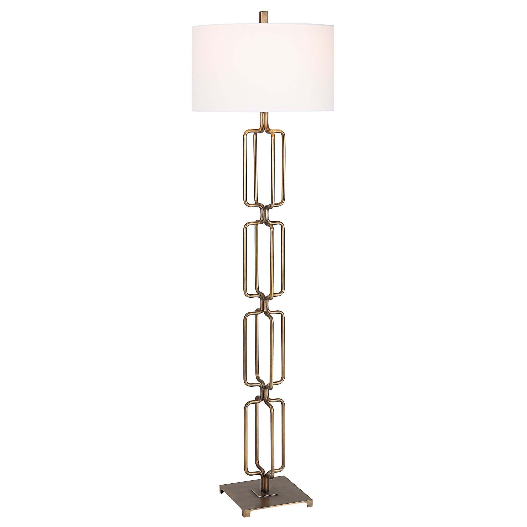 Uttermost Link Brushed Gold Floor Lamp