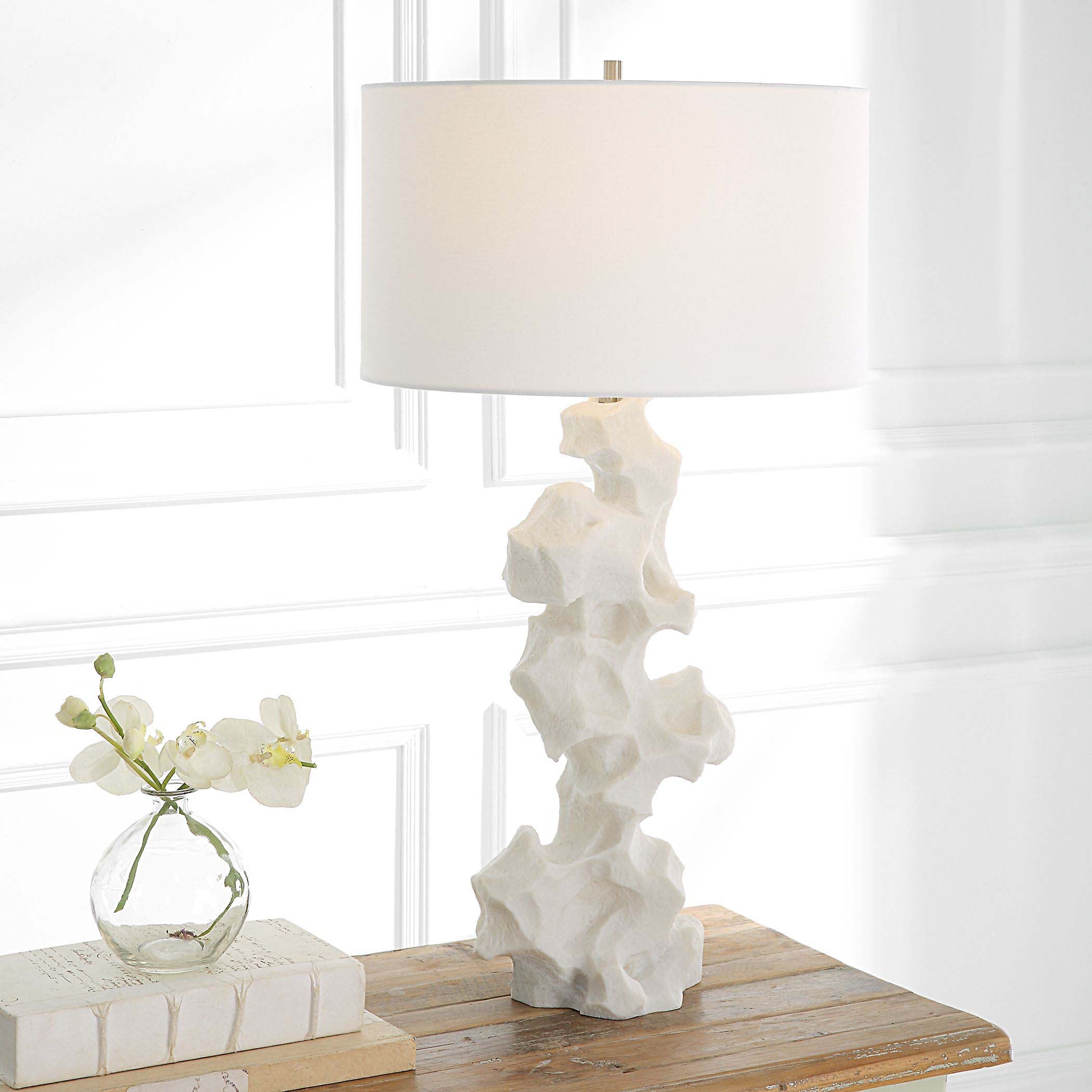 Uttermost Remnant White Marble Table Lamp