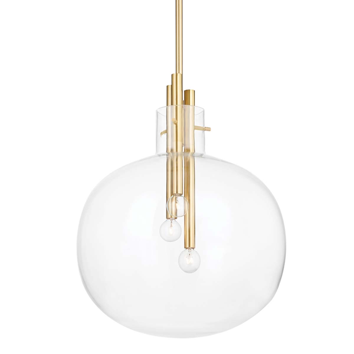 Hudson Valley Lighting Hempstead 22.5 3 Light Pendant Brass - White