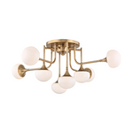 Hudson Valley Lighting Fleming 8 Light Semi Flush - Aged Brass