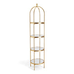 Two's Company Golden Etagere with 4 Mirror Glass Shelves