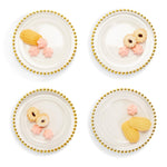 Two's Company Golden Beads S/4 Appetizer / Dessert Plates