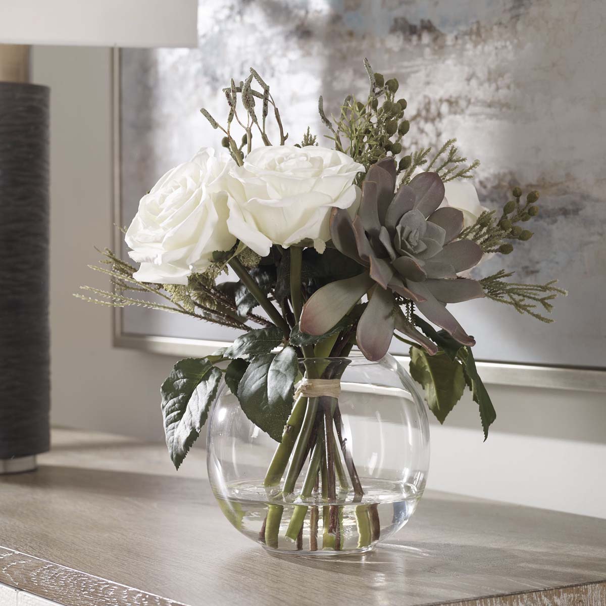 Uttermost Belmonte Floral Bouquet & Vase