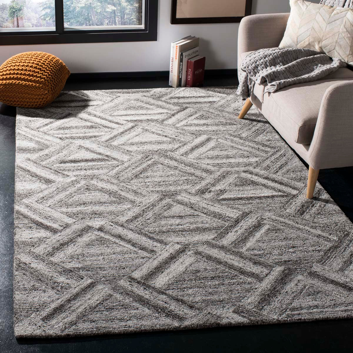 Safavieh Abstract 607 Rug, ABT607 - Grey / Black