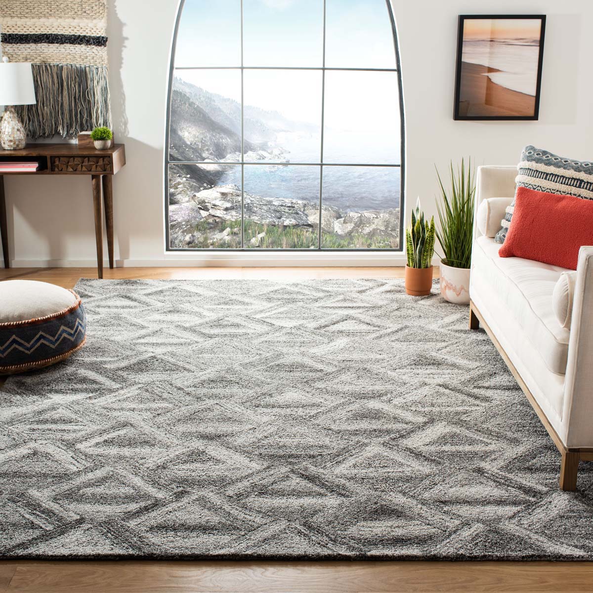 Safavieh Abstract 607 Rug, ABT607 - Grey / Black