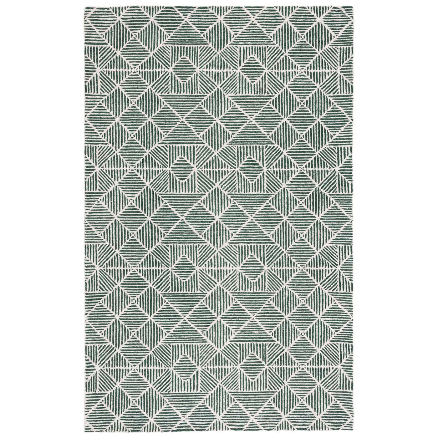 Safavieh Abstract 763 Rug, ABT763 - Dark Green / Ivory