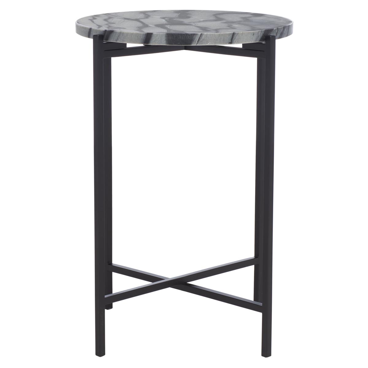 Safavieh Ellicott Round Accent Table, Matte Black