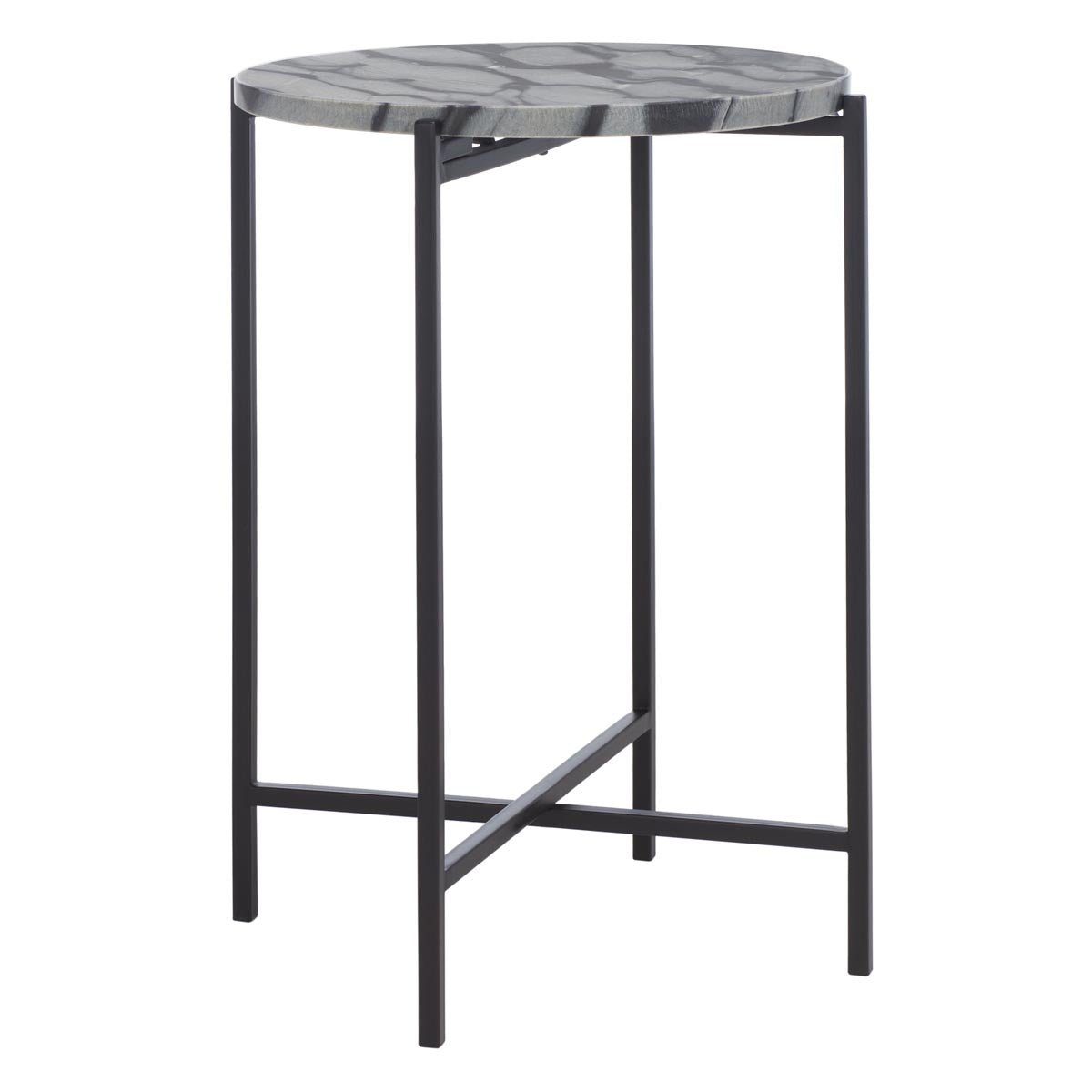 Safavieh Ellicott Round Accent Table, Matte Black