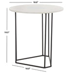 Safavieh Eloblaire Round Accent Table, White Marble / Black