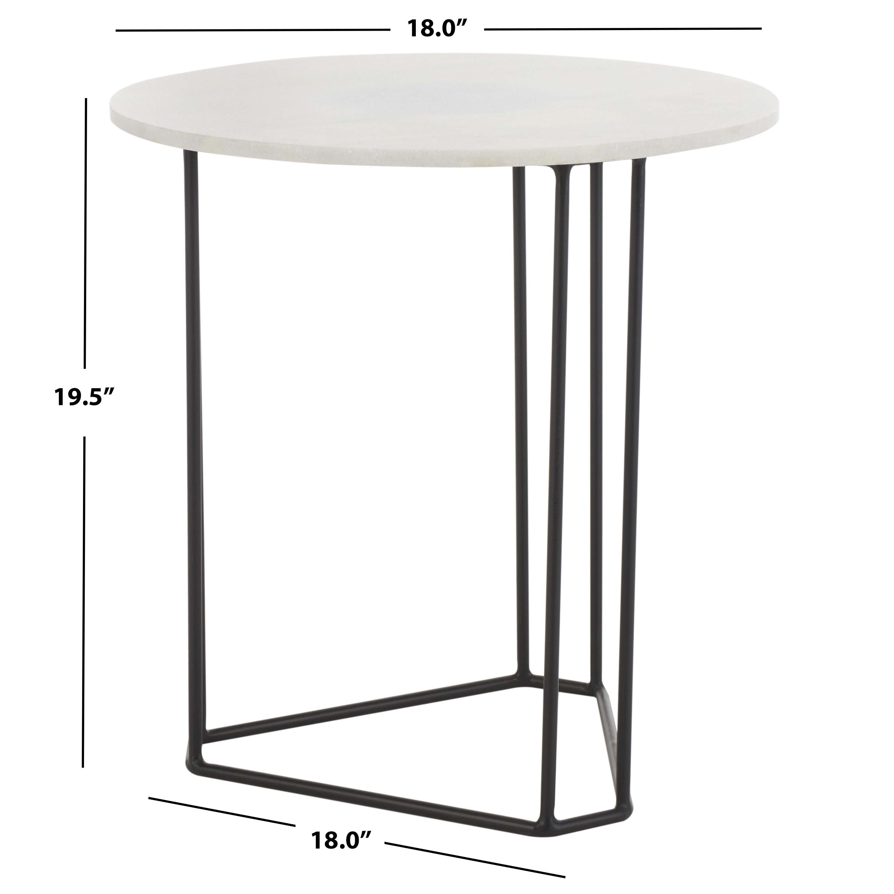 Safavieh Eloblaire Round Accent Table, White Marble / Black