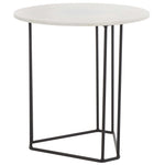 Safavieh Eloblaire Round Accent Table, White Marble / Black