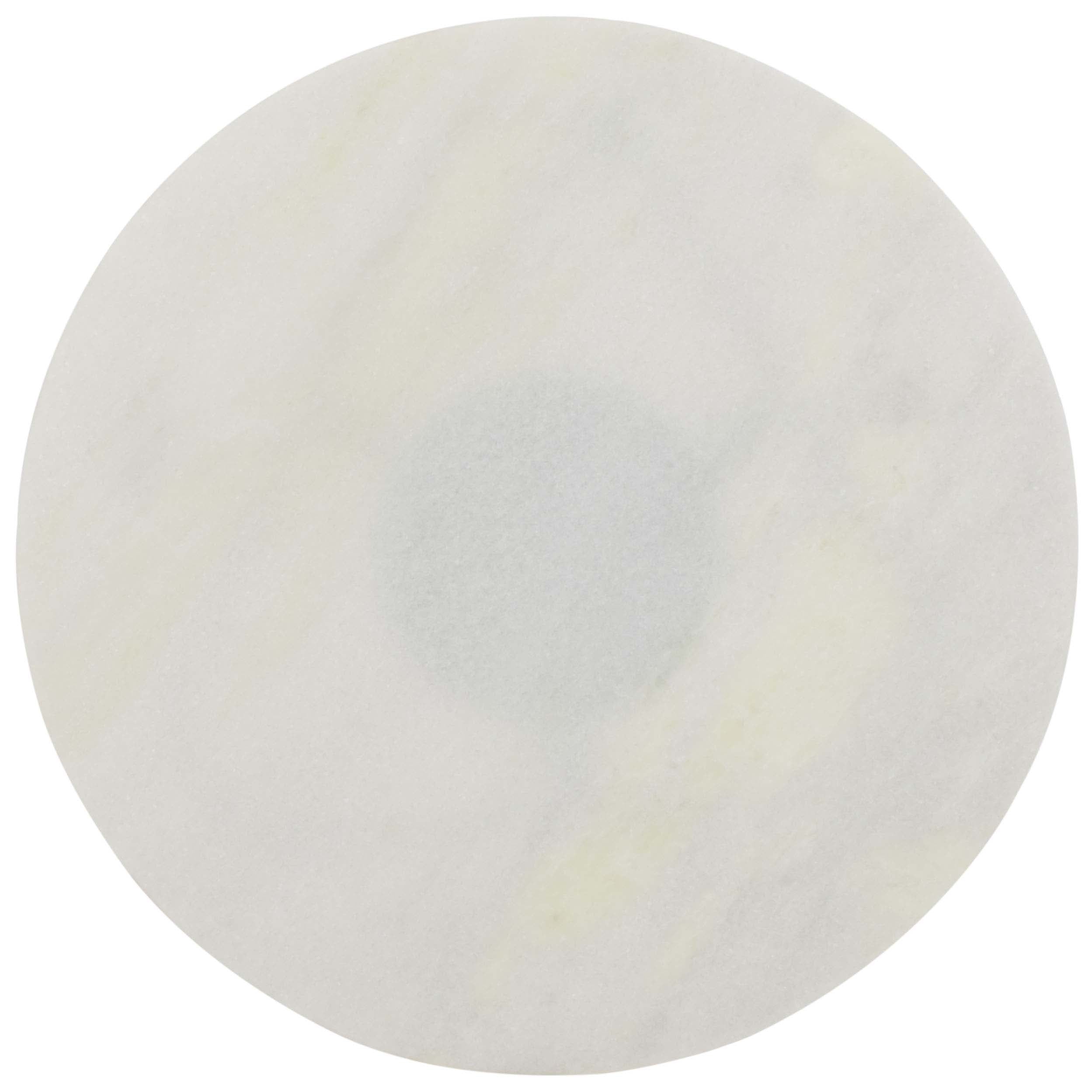 Safavieh Eloblaire Round Accent Table, White Marble / Black