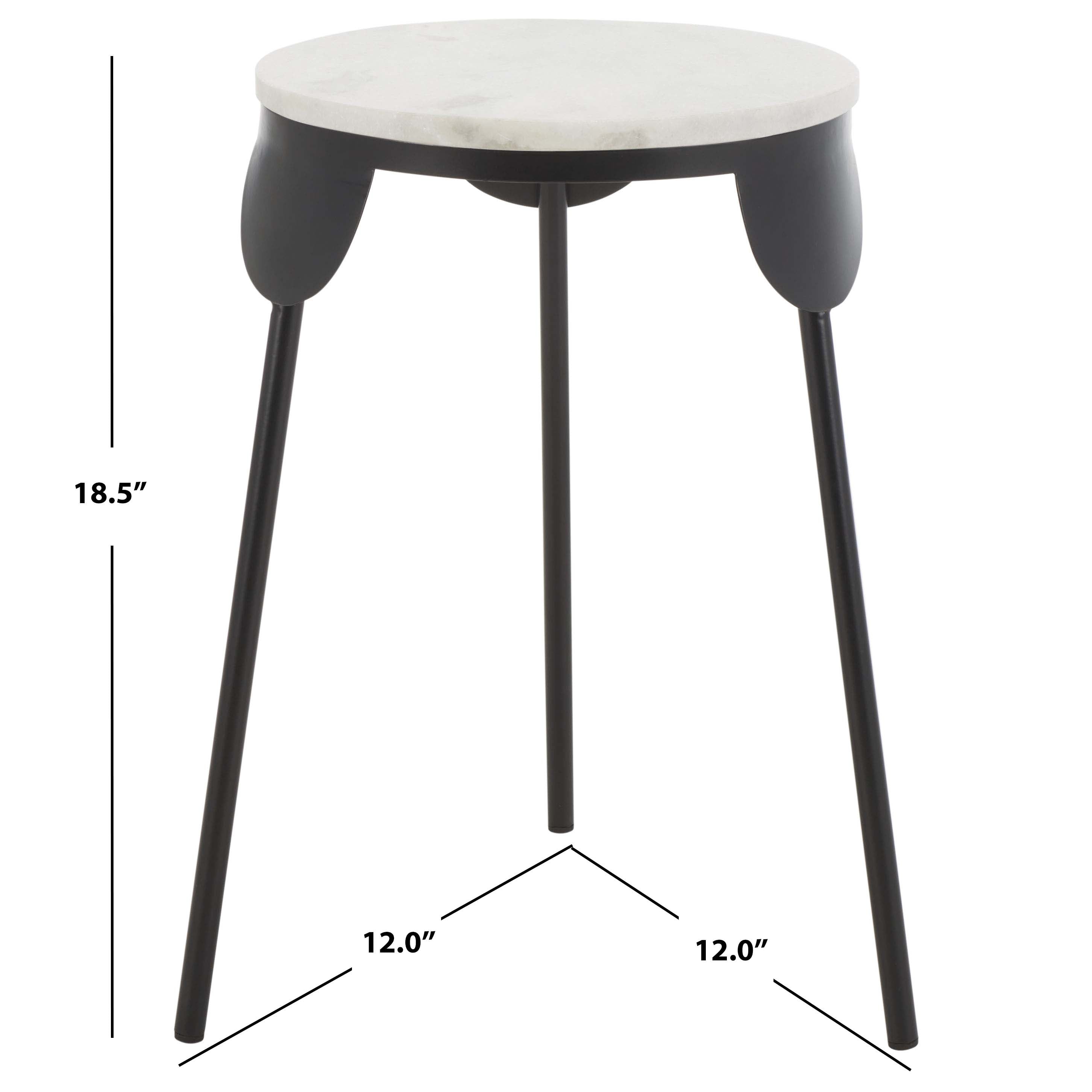 Safavieh Everbrooke Round Accent Table, White Marble / Black