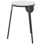 Safavieh Everbrooke Round Accent Table, White Marble / Black