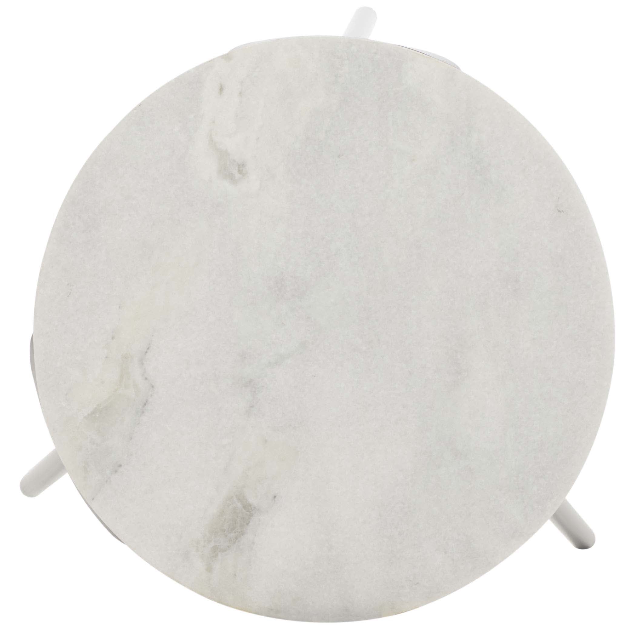 Safavieh Everbrooke Round Accent Table, White Marble / Black