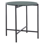 Safavieh Evrynee Round Accent Table, Green Marble / Black