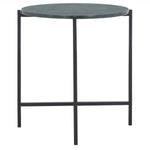 Safavieh Evrynee Round Accent Table, Green Marble / Black