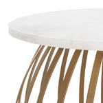 Safavieh Explorer Round Accent Table, White Marble / Gold