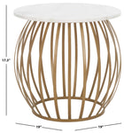 Safavieh Explorer Round Accent Table, White Marble / Gold