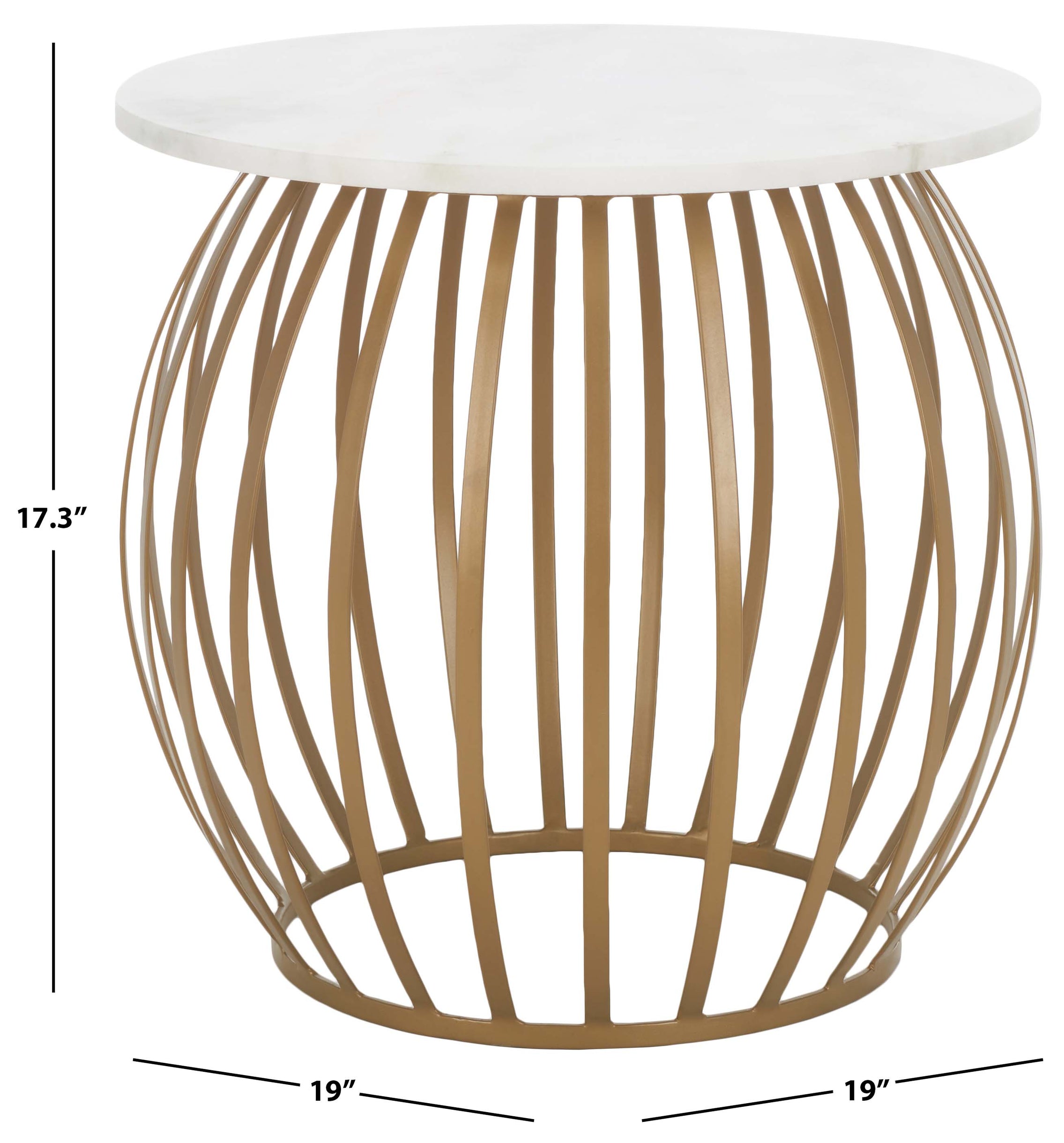 Safavieh Explorer Round Accent Table, White Marble / Gold