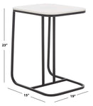 Safavieh Yenna Accent Table, White Marble / Black