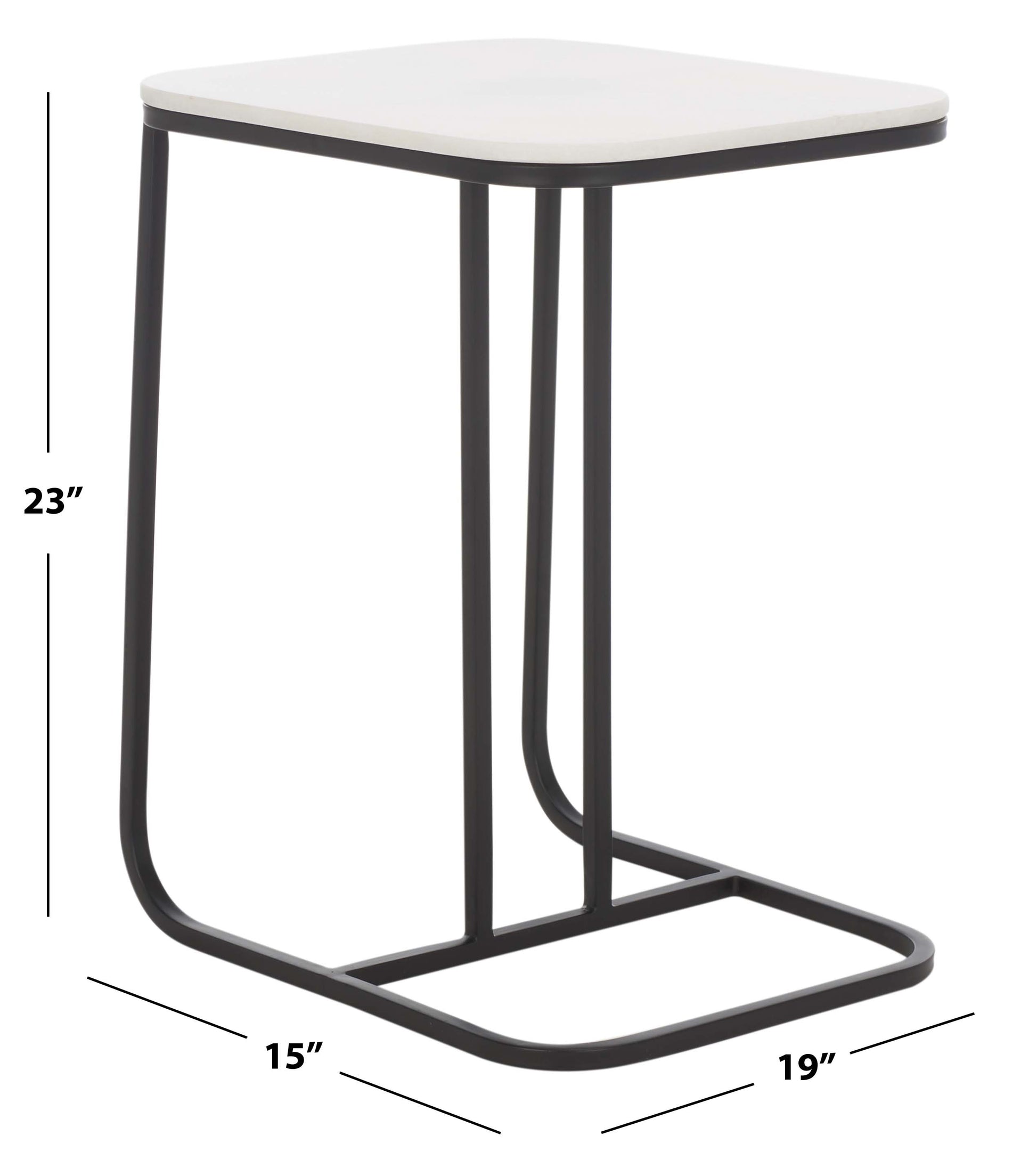 Safavieh Yenna Accent Table, White Marble / Black