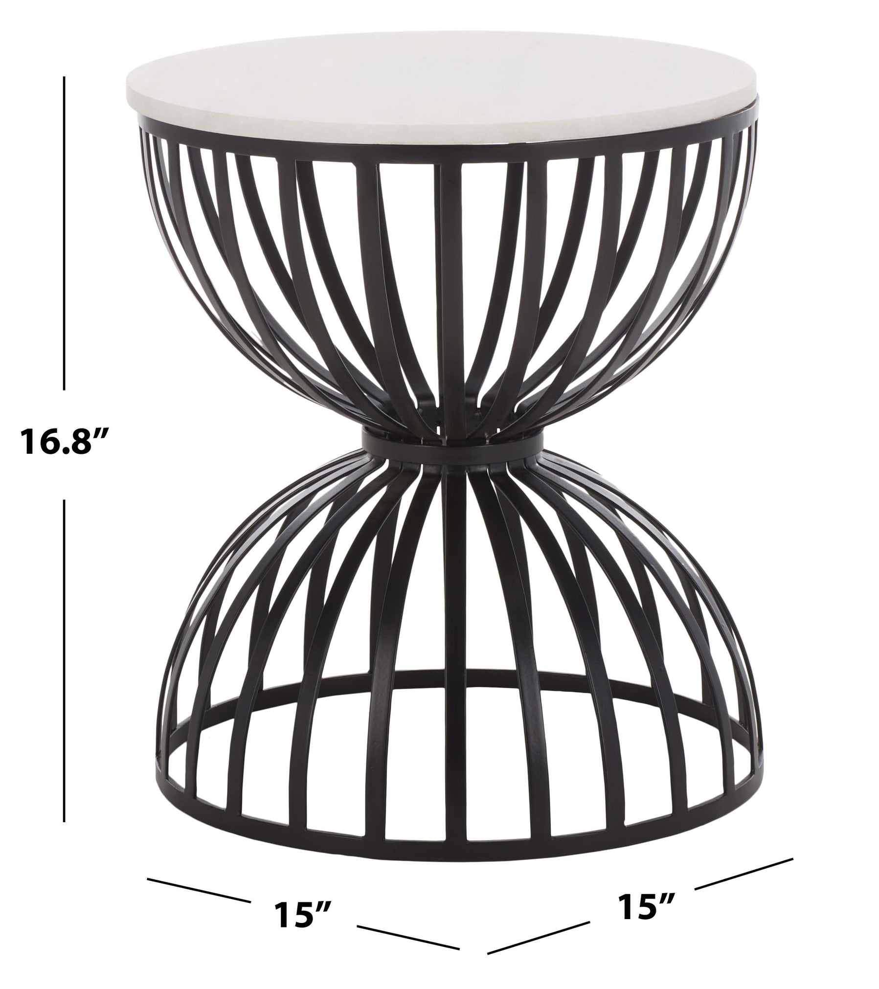 Safavieh Tissaia Round Accent Table, White Marble / Black